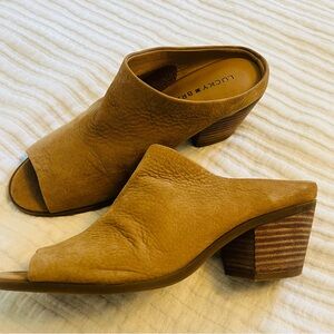 Lucky Brand Tan Leather Mules